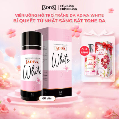 Combo 1 hộp WHITE ADIVA 60 viên tặng 1 Sữa tắm ADIVA Sweet Memories