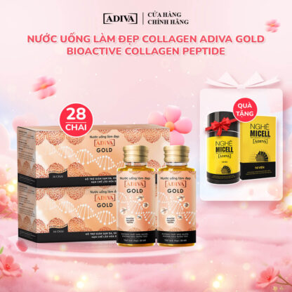 Combo 2 hộp COLLAGEN ADIVA GOLD (14 chai/hộp) 1,996k giảm còn 1,780k tặng: 1 NGHỆ MICELL ADIVA 14 viên