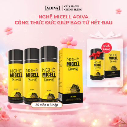 Mua 3 NGHỆ MICELL ADIVA (30 viên/hộp) 1,890k giảm còn 1,701k tặng 1 NGHỆ MICELL ADIVA 14 viên