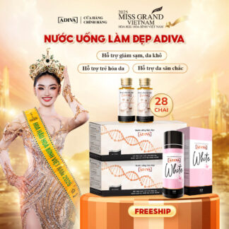 Combo 2 hộp COLLAGEN ADIVA (14 chai/hộp) & 1 WHITE ADIVA 60 viên 2,277k giảm còn 2,040k