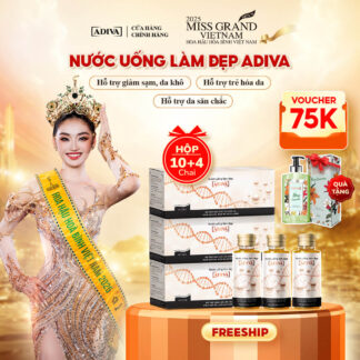 Combo 3 hộp COLLAGEN ADIVA (10 chai/hộp) 2,433k giảm còn 2,175k tặng 12 chai cùng loại và 1 Sữa tắm hương nước hoa ADIVA Day Dreamer