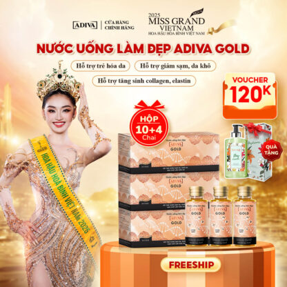 Combo 3 hộp COLLAGEN ADIVA GOLD (10 chai/hộp) 2,994k giảm còn 2,670k tặng 12 chai cùng loại và 1 Sữa tắm hương nước hoa ADIVA Day Dreamer