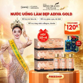 Combo 3 hộp COLLAGEN ADIVA GOLD (10 chai/hộp) 2,994k giảm còn 2,670k tặng 12 chai cùng loại và 1 Sữa tắm hương nước hoa ADIVA Sugar Daddy