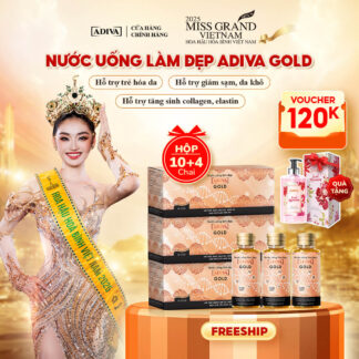 Combo 3 hộp COLLAGEN ADIVA GOLD (10 chai/hộp) 2,994k giảm còn 2,670k tặng 12 chai cùng loại và 1 Sữa tắm hương nước hoa ADIVA Sweet Memories