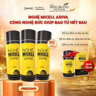 Combo 3 NGHỆ MICELL ADIVA (30 viên/hộp) 1,890k giảm còn 1,701k tặng 1 NGHỆ MICELL ADIVA (14 viên/hộp)