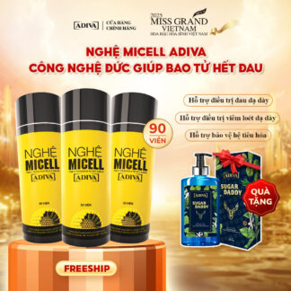 Combo 3 NGHỆ MICELL ADIVA (30 viên/hộp) 1,890k giảm còn 1,701k tặng 1 Sữa tắm hương nước hoa ADIVA Sugar Daddy