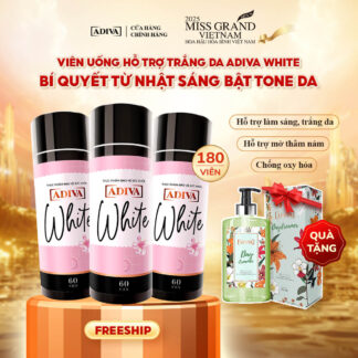 Combo 3 WHITE ADIVA (60 viên/hộp) 1,965k giảm còn 1,770k tặng 1 Sữa tắm hương nước hoa ADIVA Day Dreamer