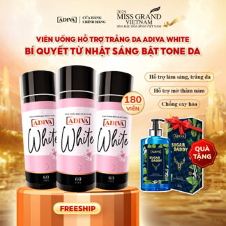 Combo 3 WHITE ADIVA (60 viên/hộp) 1,965k giảm còn 1,770k tặng 1 Sữa tắm hương nước hoa ADIVA Sugar Daddy