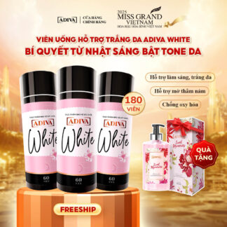 Combo 3 WHITE ADIVA (60 viên/hộp) 1,965k giảm còn 1,770k tặng 1 Sữa tắm hương nước hoa ADIVA Sweet Memories