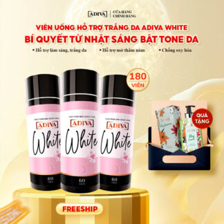 Combo 3 WHITE ADIVA (60 viên/hộp) 1,965k giảm còn 1,770k tặng 1 Sữa tắm hương nước hoa ADIVA Day Dreamer