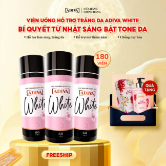 Combo 3 WHITE ADIVA (60 viên/hộp) 1,965k giảm còn 1,770k tặng 1 Sữa tắm hương nước hoa ADIVA Sweet Memories