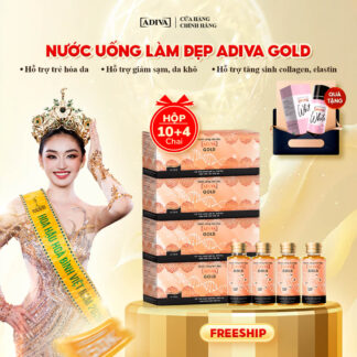 Combo 4 hộp COLLAGEN ADIVA GOLD 2,994k tặng 1 viên uống trắng da WHITE ADIVA 60 viên