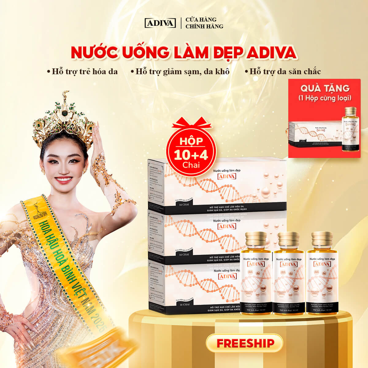 Combo 3 hộp COLLAGEN ADIVA 3,450k tặng 1 hộp COLLAGEN ADIVA
