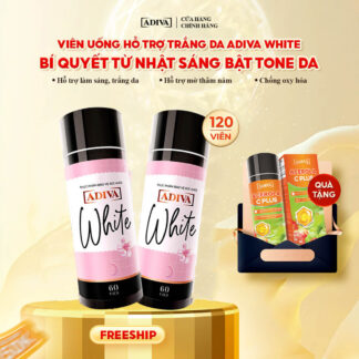 Combo 2 WHITE ADIVA (60 viên/hộp) 1,840k tặng 1 hộp ACEROLA C Plus 60 viên/hộp
