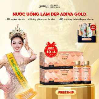 Combo 2 hộp COLLAGEN ADIVA GOLD 2,800k tặng 1 chai Sữa tắm hương nước hoa ADIVA Day Dreamer (400ml/chai)